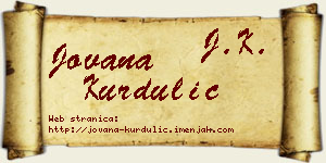 Jovana Kurdulić vizit kartica